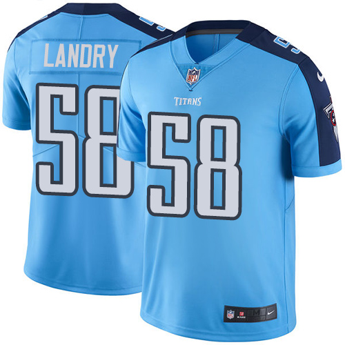 Nike Titans #58 Harold Landry Light Blue Men's Stitched NFL Limited Rush Jersey - Click Image to Close